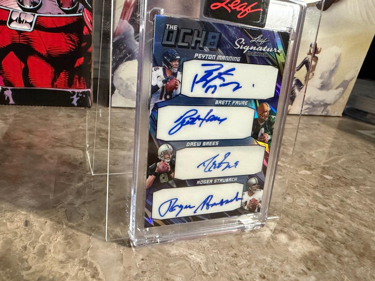 Peyton Manning Brees Favre Montana 2026 Leaf Signature Series The Ocho 8-Auto 1/1