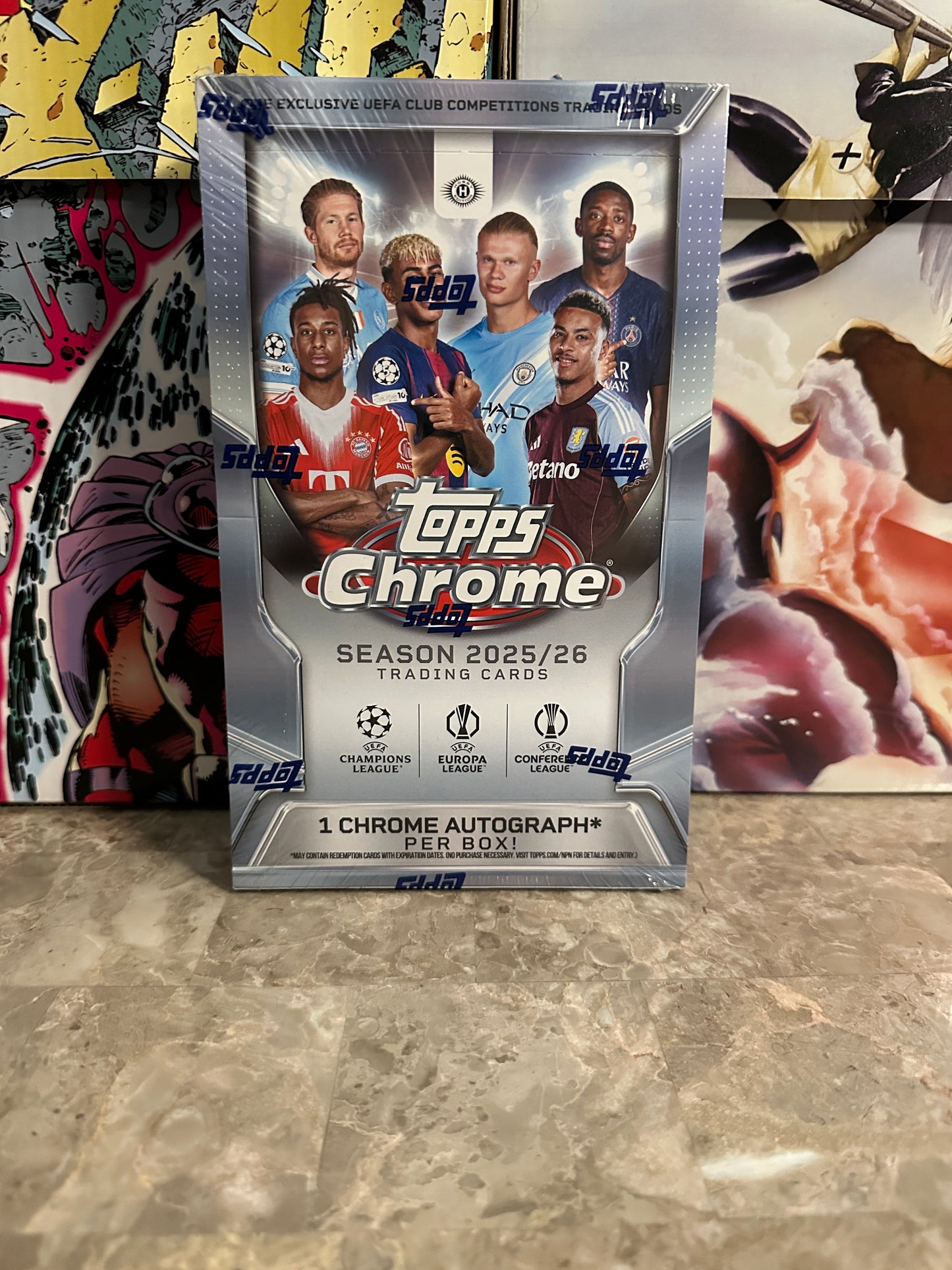 2025-26 Topps Chrome UEFA Club Competitions Hobby Box – 1 Auto + Refractors