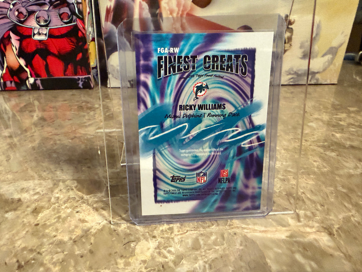 2025 Topps Finest Football Ricky Williams Finest Greats Auto FGA-RW