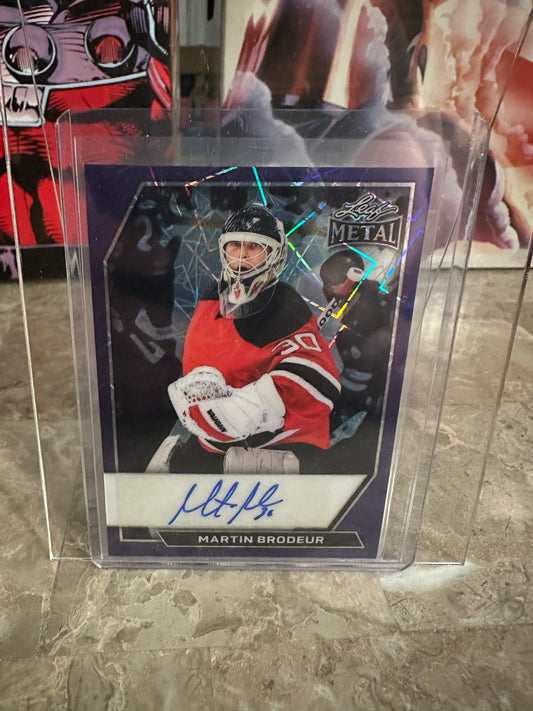 Martin Brodeur 2026 Leaf Metal Purple Laser AUTO 3/4 Devils Legend HOF