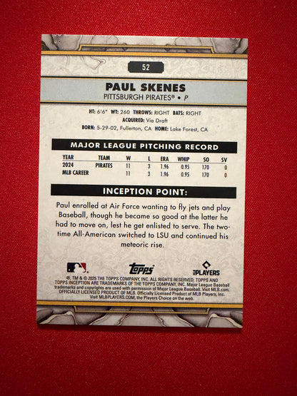 2025 Topps Inception Paul Skenes Base #52