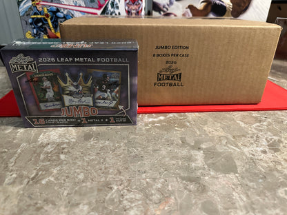 2026 Leaf Metal Football Jumbo Hobby 8-Box Case