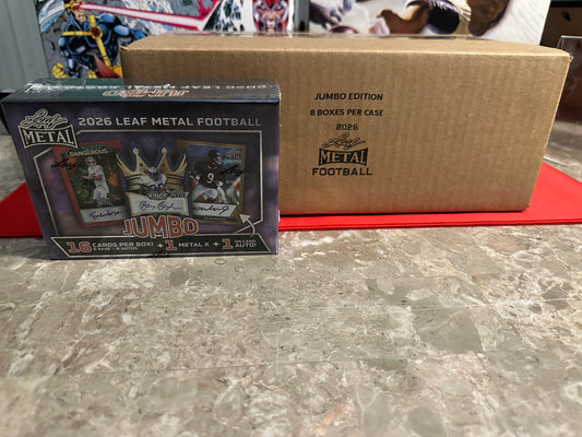 2026 Leaf Metal Football Jumbo Hobby 8-Box Case