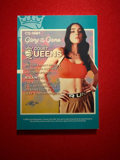 Nika Muhl 2025 Leaf Glory of the Game Basketball Court Queens Auto Holo Dots 1/8