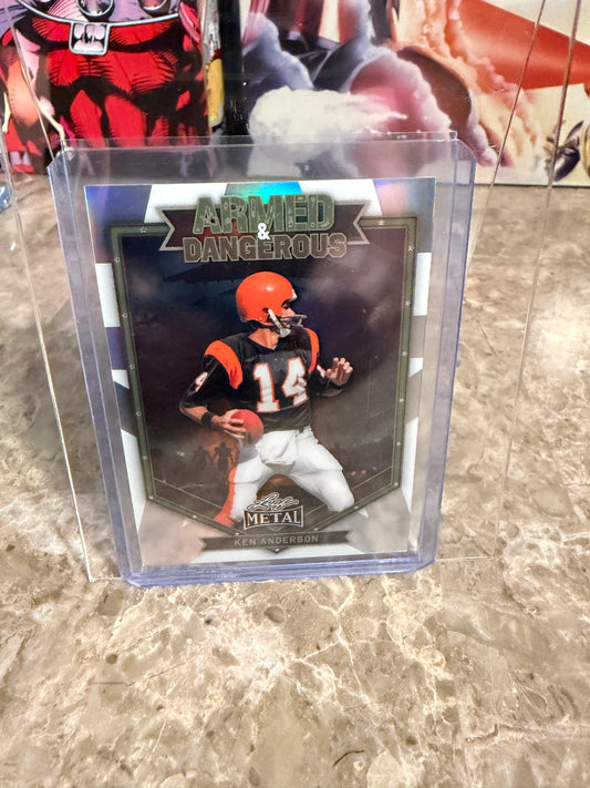 2026 Leaf Metal Football Ken Anderson Armed & Dangerous Silver War /12