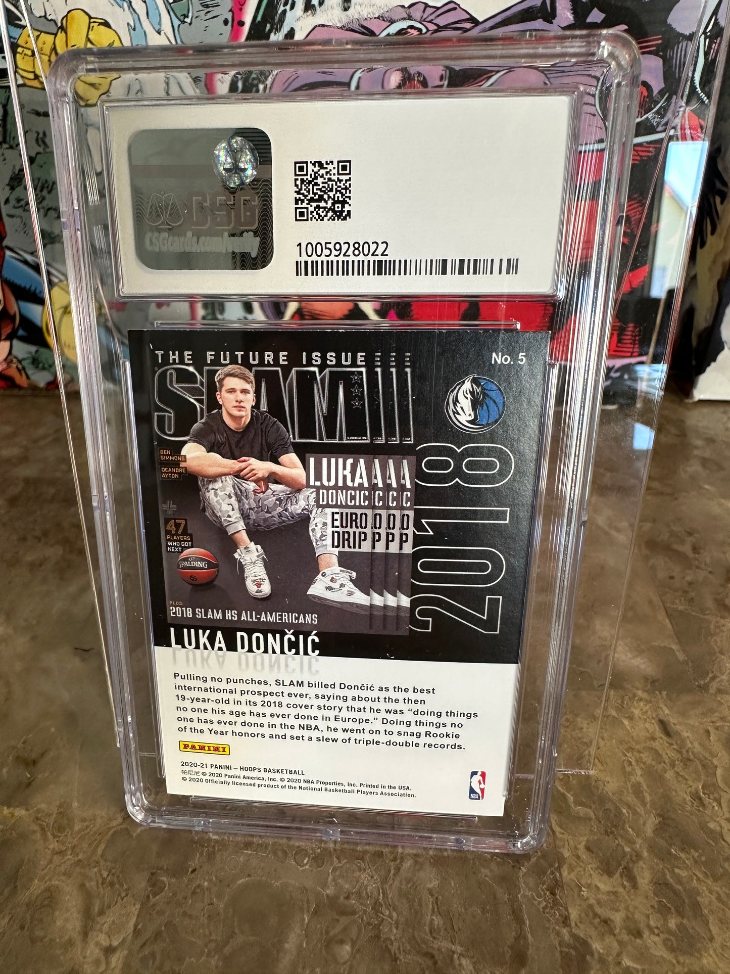 Luka Doncic #5 CSG 9.0 Mint (2020-21 Panini Hoops) - Slam Cover