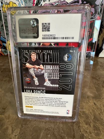 Luka Doncic #5 CSG 9.0 Mint (2020-21 Panini Hoops) - Slam Cover