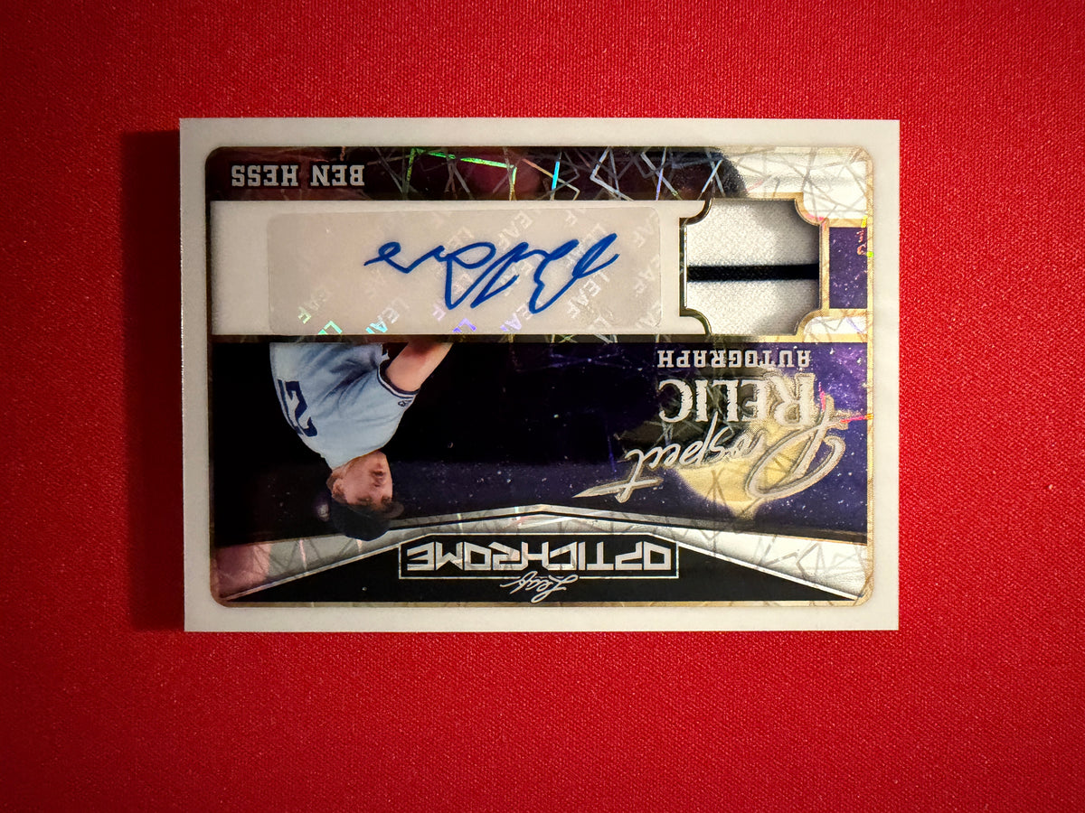 Ben Hess 2025 Leaf Optichrome Baseball Prospect Relic Auto 10/10 Bookend