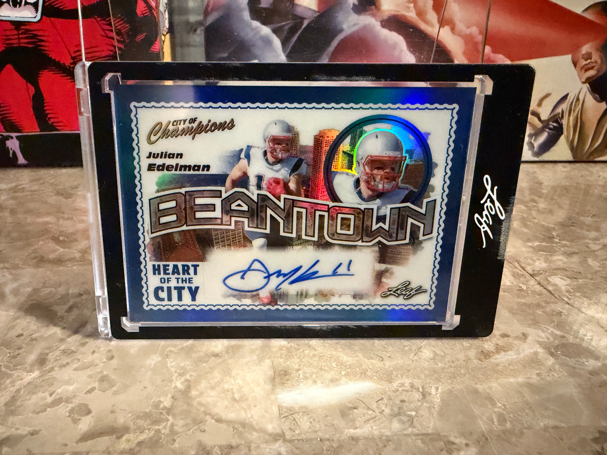 Julian Edelman 2026 Leaf City of Champions Heart of the City Auto Blue /25