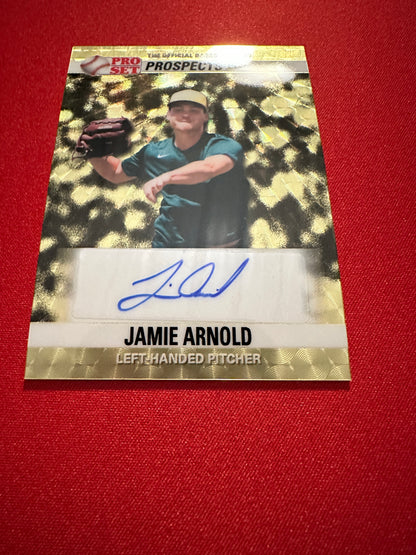 Jamie Arnold 2026 Leaf Pro Set 1990 Mini Super Gold AUTO 1/1 Masterpiece Athletics