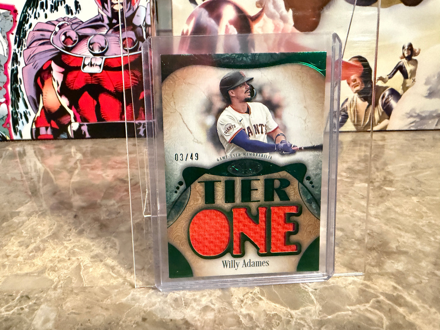 Willy Adames 2026 Topps Tier One Relics Die-Cut /49 Game-Used