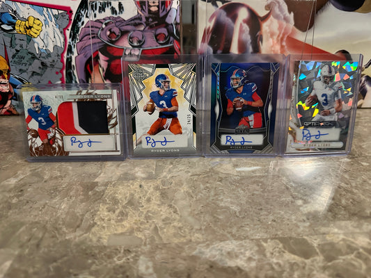 2025 Leaf Trinity Ryder Lyons Green Auto /25 & Patch Auto /99 4-Card Lot