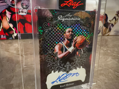 Karl Malone 2026 Leaf Signature Series Sports Base Auto Black Stardust 1/1