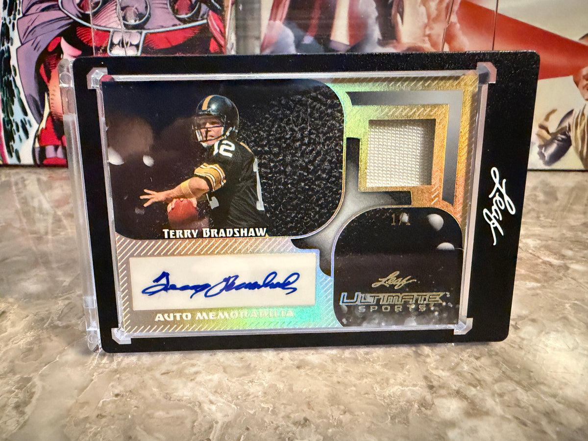 Terry Bradshaw 2026 LeafUltimate Sports Signature Relics Game-Used Gold 1/1