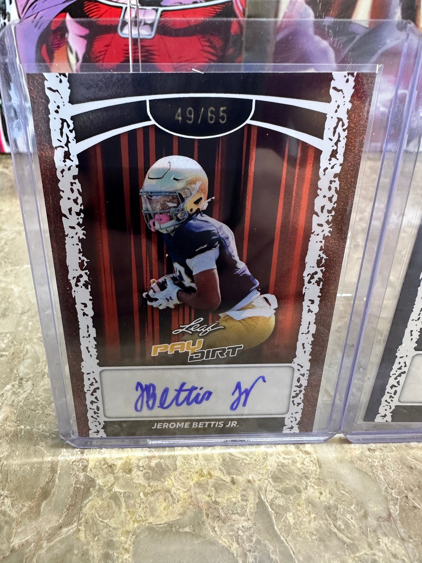 JEROME BETTIS JR. 2-Card Auto Lot - 2026 Leaf Paydirt BLUE NIL /4 & BASE /65