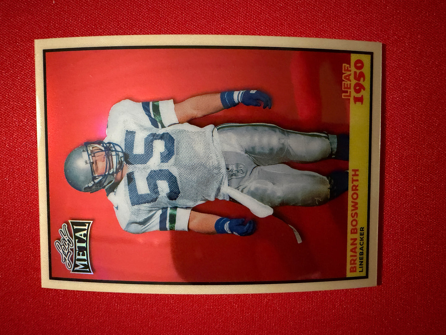 2026 Leaf Metal Football Brian Bosworth 1950 Red Prismatic 1/1