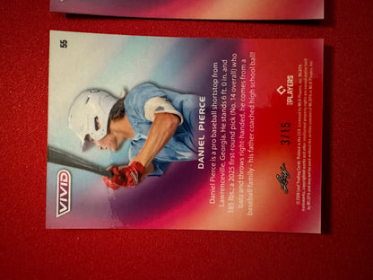Daniel Pierce 2026 Leaf Vivid Baseball Two-Card Premium Retail Lot