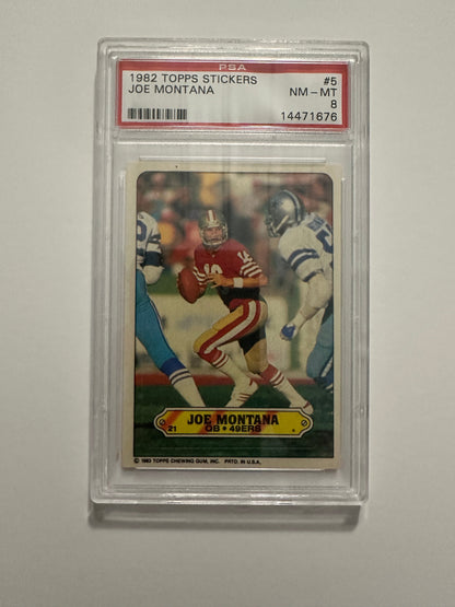 Joe Montana #5 PSA Graded NM-MT 8 (1982 Topps Stickers)