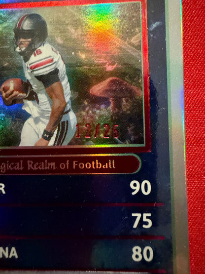 LaNorris Sellers 2026 Leaf Trinity Magical Realm of Football Auto Red /25