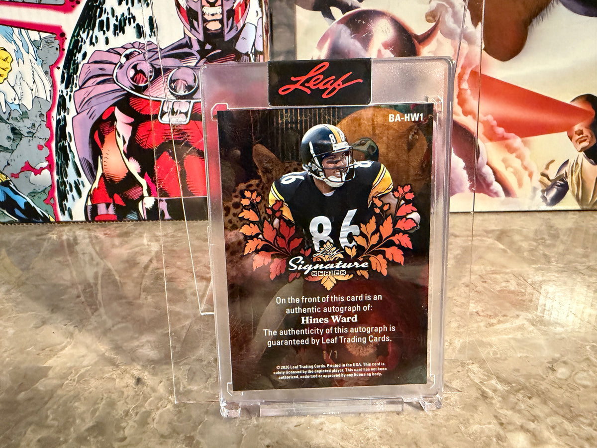 Hines Ward 2026 Leaf Signature Series Base Auto Purple Lava 1/1
