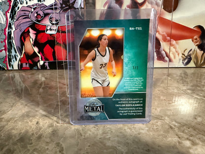 Taylor Sofilkanich 2026 Leaf Women of Sport Base Auto Gold Prismatic 1/1