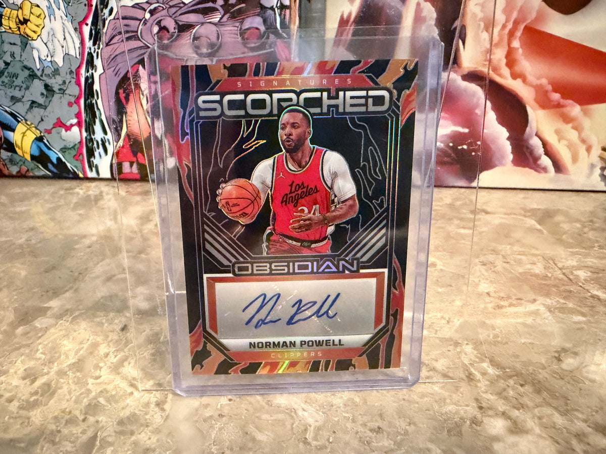 Norman Powell 2024-25 Panini Obsidian Basketball Scorched Auto Electric Etch /149