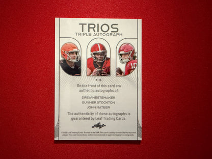 Mestemaker Stockton Mateer 2026 Leaf Trinity Football Trios Triple Auto /5