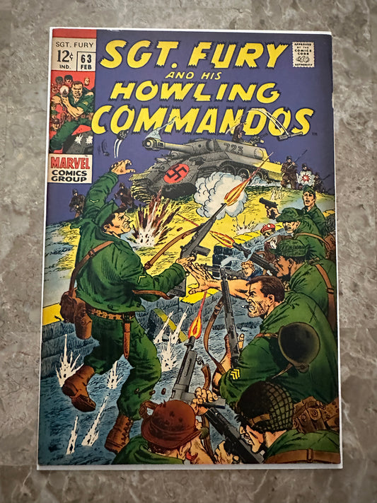 Sgt Fury #63 FN- 5.5 (Marvel Comics 1969) - Higher Grade with tanning