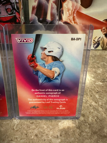 Daniel Pierce 2026 Leaf Vivid Baseball Two-Card Premium Retail Lot