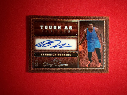 Kendrick Perkins 2025 Leaf Glory of the Game Tough As Leather Substrate Auto /35