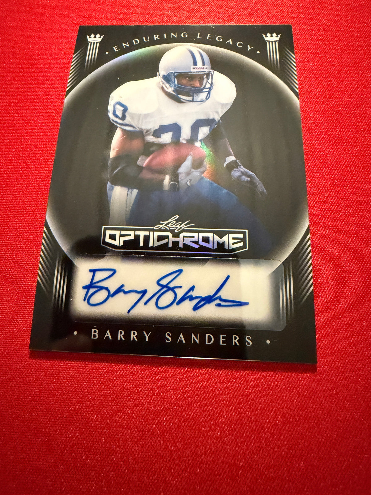 Barry Sanders 2026 Leaf Optichrome Football Enduring Legacy Auto Black 1/5