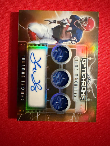 Thurman Thomas 2026 Leaf Optichrome Football Time Machines Patch Auto Gold 1/1