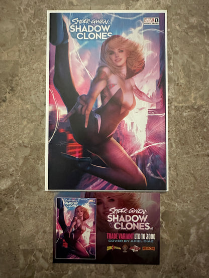Spider-Gwen Shadow Clones #1 MegaCon Ariel Diaz Variant w/ COA VF (2023 Marvel)