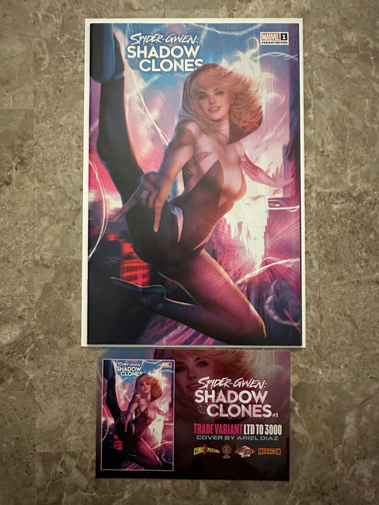 Spider-Gwen Shadow Clones #1 MegaCon Ariel Diaz Variant w/ COA VF (2023 Marvel)