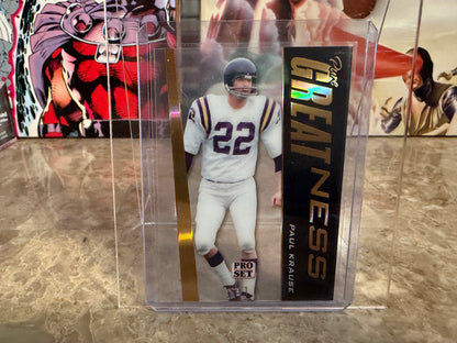 Paul Krause 2026 Leaf Pro Set Metal Football Pure Greatness Gold 1/1