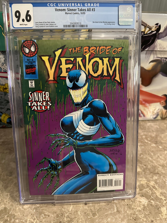 Venom: Sinner Takes All #3 CGC 9.6 WP (1995 Marvel) - 1st She-Venom