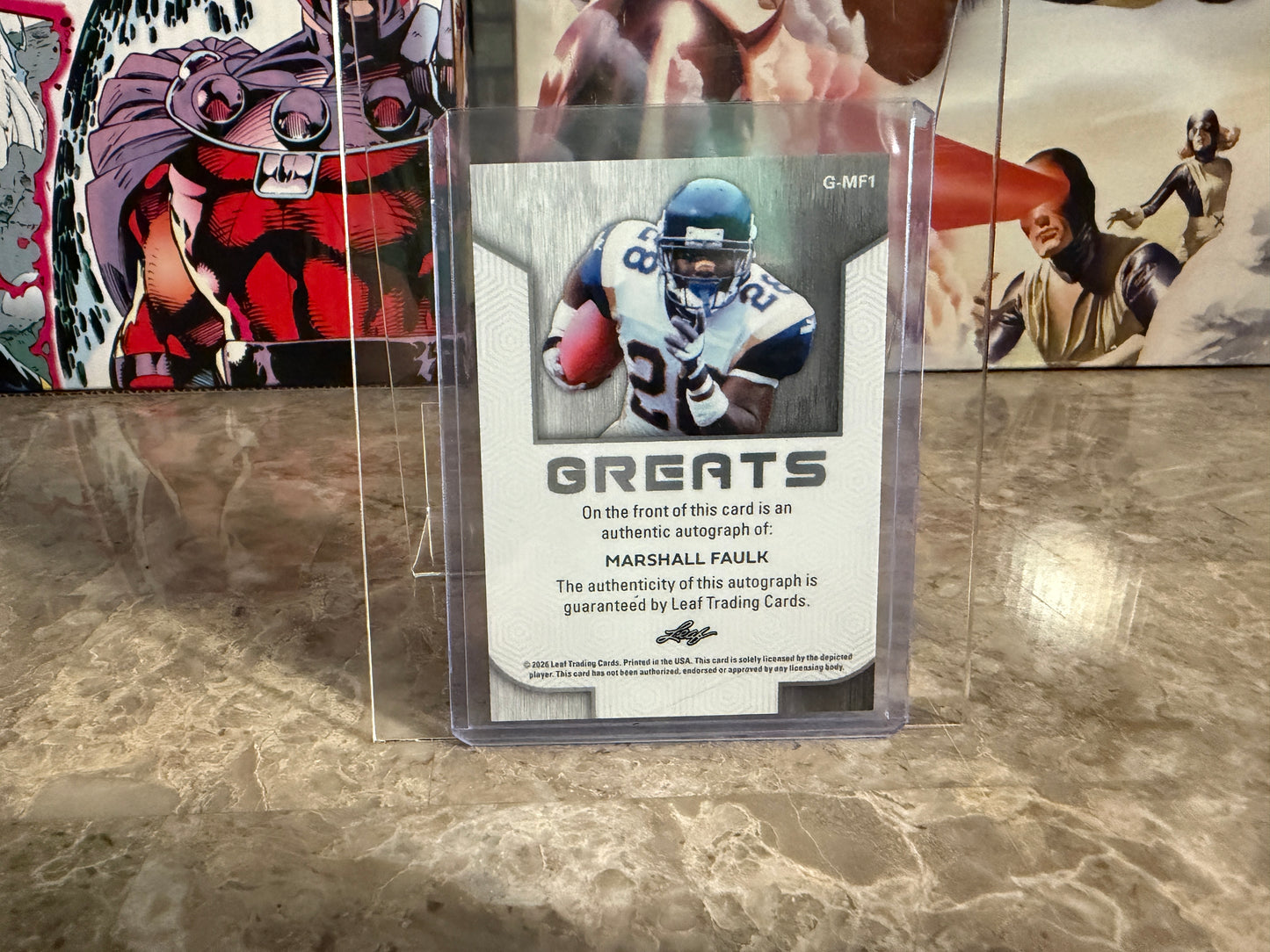 Marshall Faulk 2026 Leaf Trinity Football Greats Auto Red /5