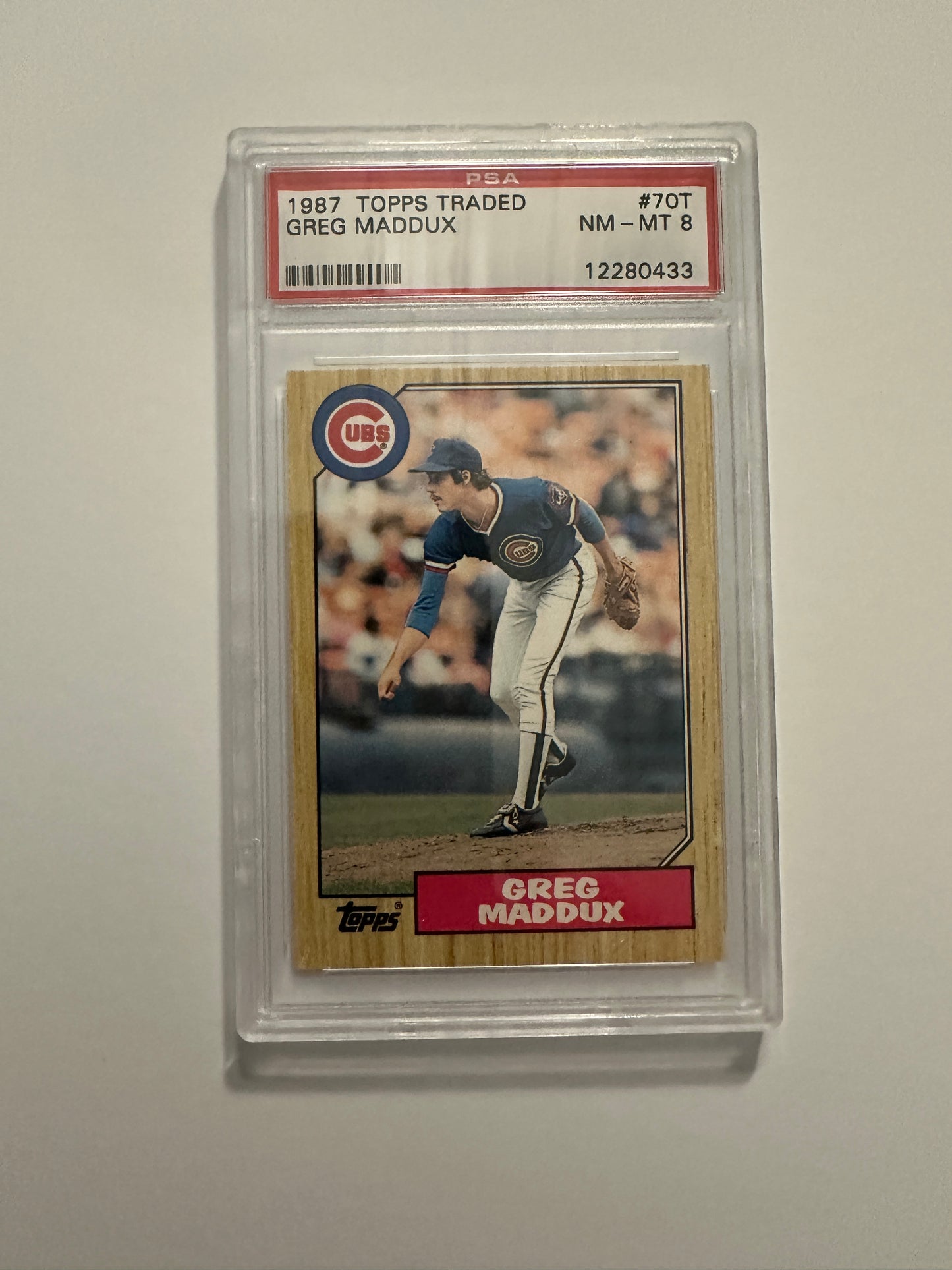 Greg Maddux #7OT PSA Graded NM-MT 8 (1987 Topps Traded)