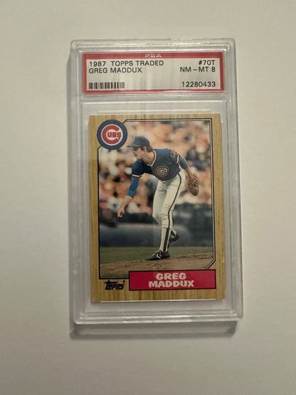 Greg Maddux #7OT PSA Graded NM-MT 8 (1987 Topps Traded)
