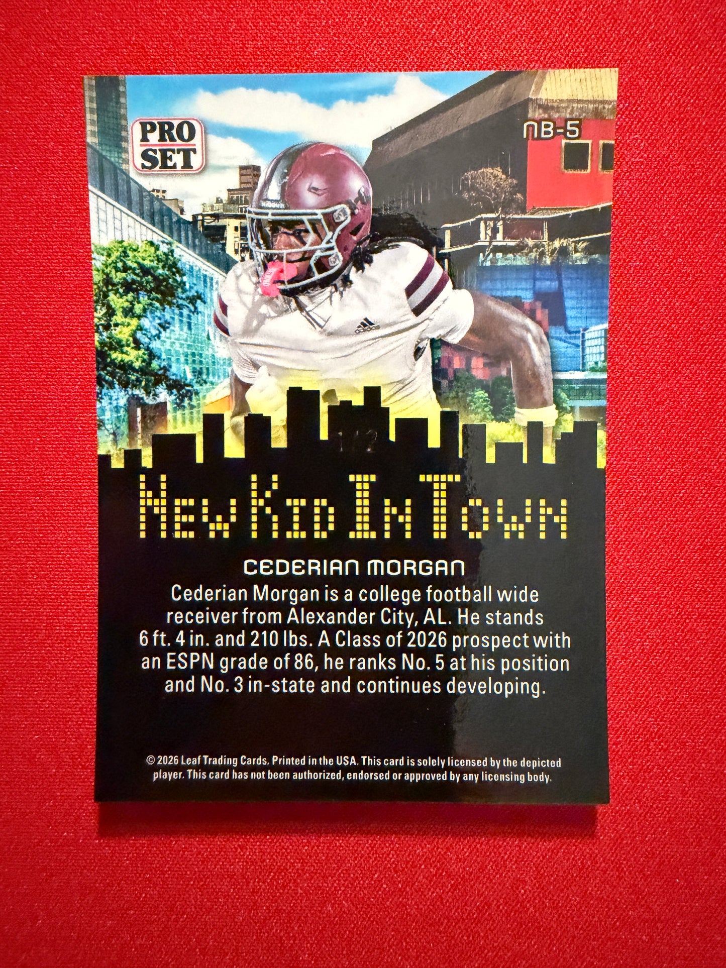 2026 Leaf Pro Set Metal Football Cederian Morgan Nee Kid In Town Black 1/2