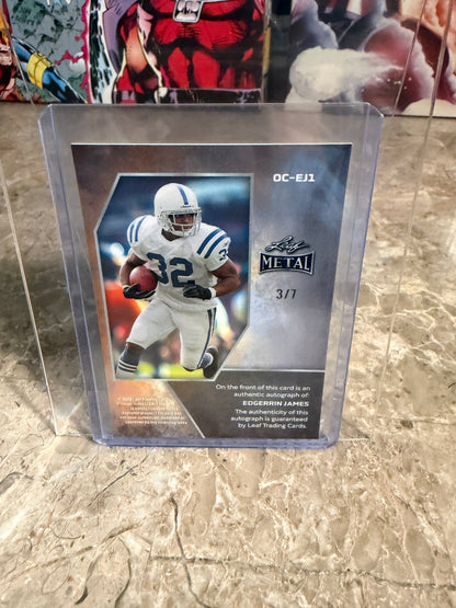 2026 Leaf Metal Football Edgerrin James On-Card Auto White Color Match Kaleidoscope