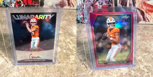 2026 Leaf Metal Football George MacIntyre Rare Lunarity Auto /10 2-Card Lot