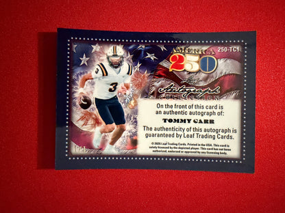 Tommy Carr 2026 Leaf Autograph Collection Football America 250 Super Gold 1/1