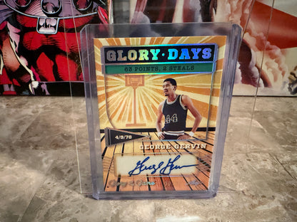 George Gervin 2025 Leaf Glory of the Game Glory Days Rainbow Auto 30/30 Bookend