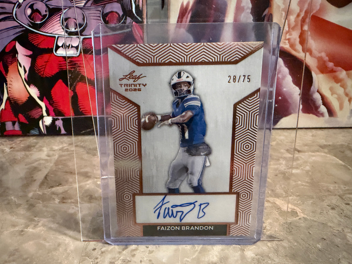 2026 Leaf Trinity Football Faizon Brandon Base Auto Bronze /75