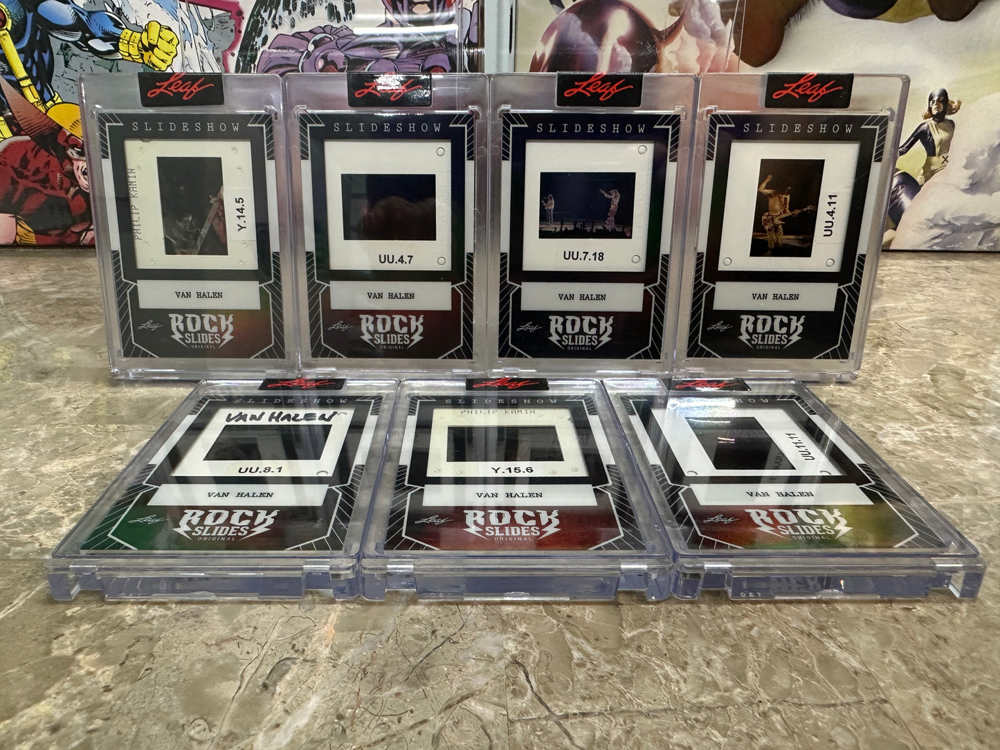 2026 Leaf Slideshow VAN HALEN 7-Slide LOT Classic David Lee Roth Era 1978-1984
