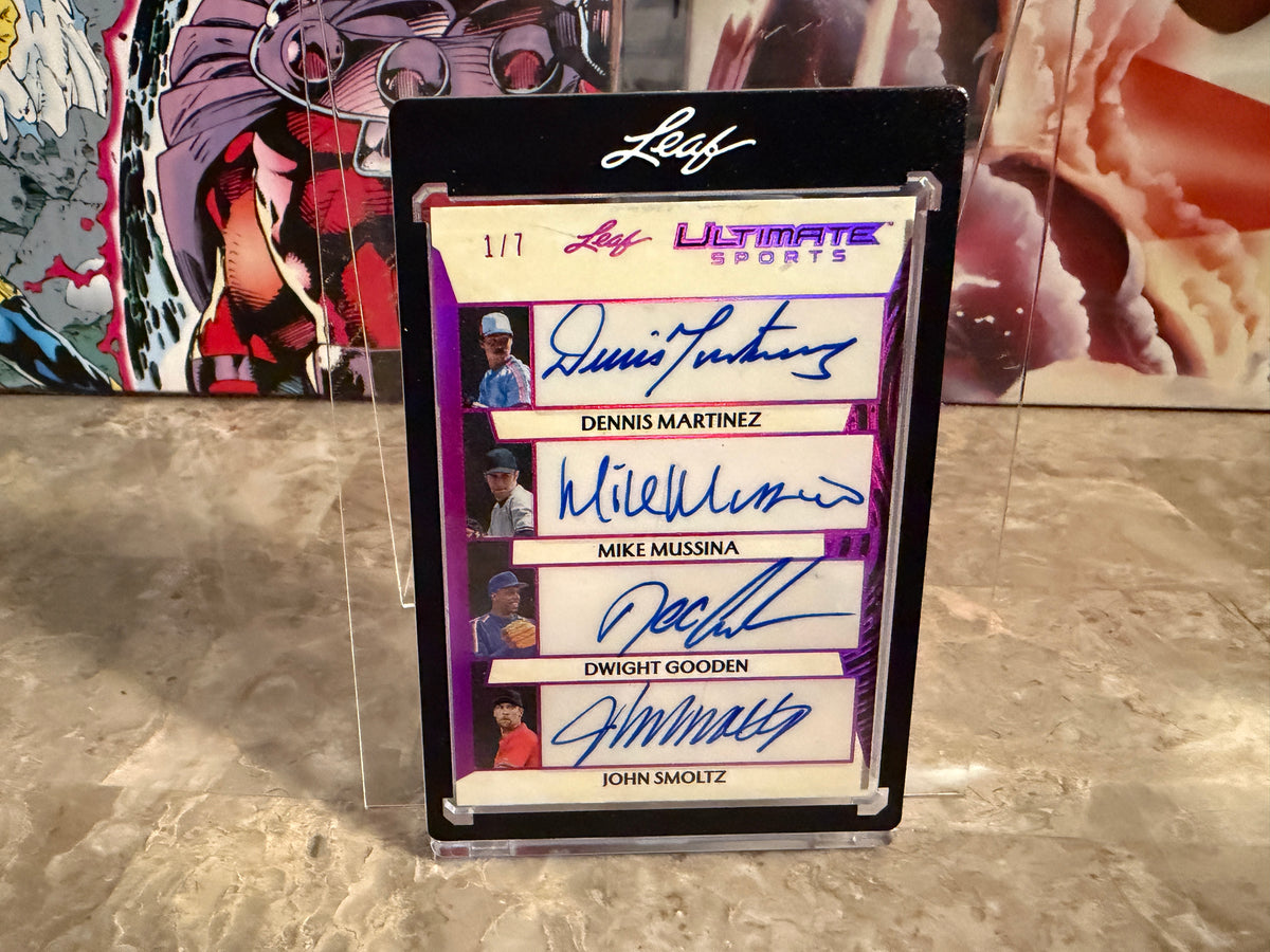Mussina Gooden Smoltz Martinez 2026 Leaf Ultimate Sports 4 Quad Auto 1/7