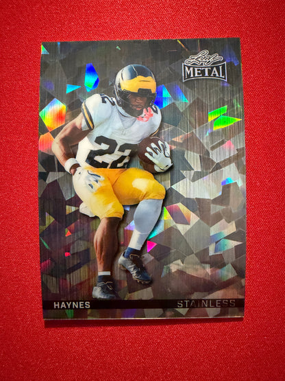 Justice Haynes 2026 Leaf Metal Football Stainless Silver Crystal /12