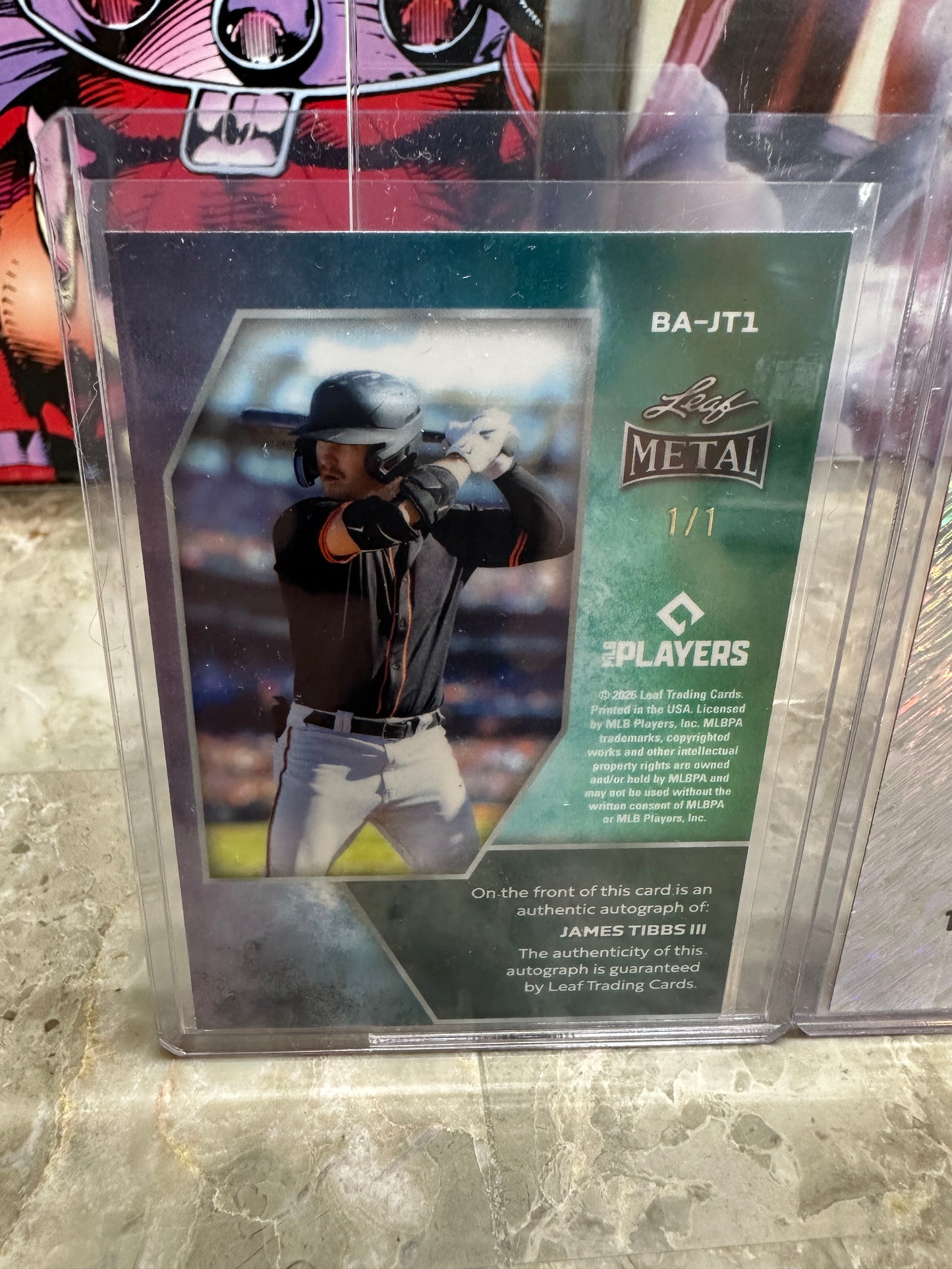 2026 Leaf Metal James Tibbs III AUTO 1/1 Green Crystal + Red Shimmer PROOF 1/1