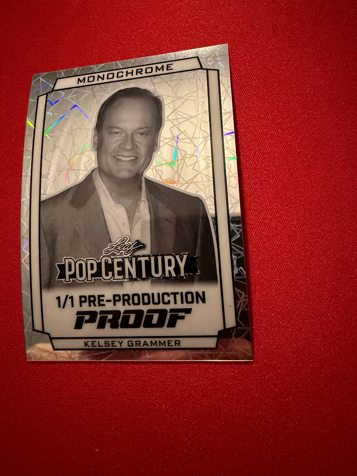 Kelsey Grammar 2026 Leaf Pop Century Monochrome Auto Silver Lazer 1/1 Proof